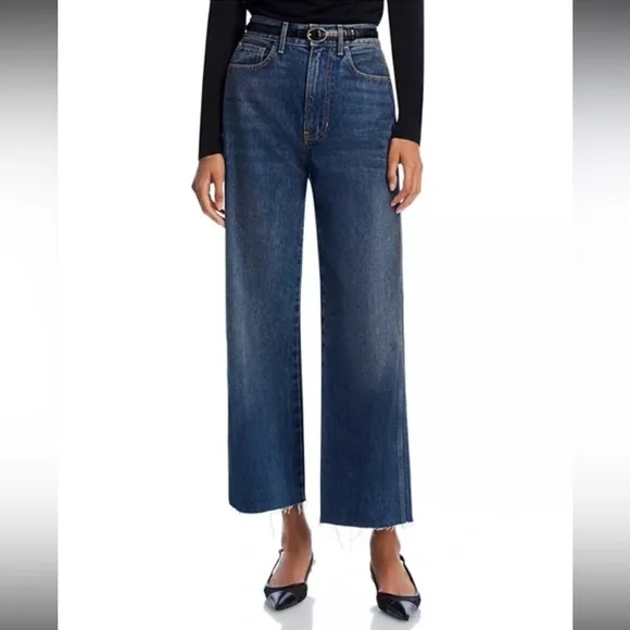 Veronica Beard Taylor Cropped Wide-Leg Jeans 27 NWT Equinox Blue - Picture 6 of 10